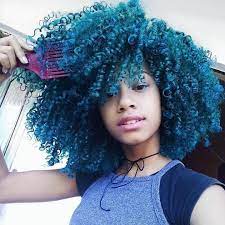 Blue Curlyhair Curly Curls Cute Blackhair Pretty Bighair Naturalhair Hair Styles Blue Natural Hair Natural Hair Styles