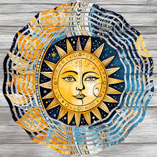 Celestial Sun Face Wind Spinner Sublimation PNG, Coaster, Round PNG Garden  Wind Spinner, Sublimation Design Digital Download