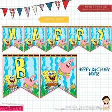 Spongebob Squarepants Printable Cupcake Toppers Food Labels Digital File Spongebob Birthday Spongebob Birthday Party Cupcake Toppers Printable