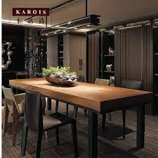 Be sure that the iron dining table base you select for your granite, marble or glass top supports at least 1/3 and preferably 1/2 of the table top. Karois 05442 Retro Style American Rectangular Modern Minimalist Wrought Iron Dining Table Dining Tables Aliexpress