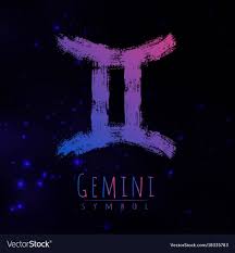 Abstract Zodiac Sign Gemini On A Dark Vector Image On Gemini Gemini Wallpaper Gemini Pictures Gemini Sign