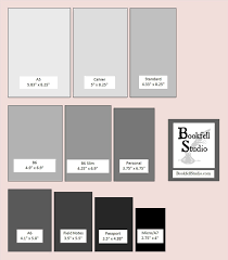 Veritable Notebook Size Chart Photo Picture Sizes Chart