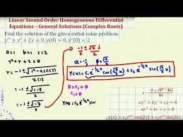 Ex Solve A Linear Second Order Homogeneous Differential Equation Initi Differential Equations Solving Equations