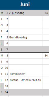 Kalender for 2021 med helligdage og ugenumre. Excel Kalender 2021 Fa En Gratis Arskalender Med Uger Til Excel