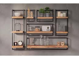 Wandregal Set 6 Tlg Aus Akazie Im Industrie Design Phil Wandregal Regal Innendekoration