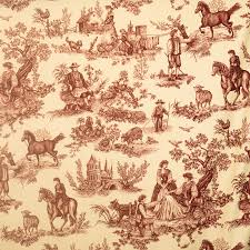 Toile, a french word meaning linen cloth or canvas entered the english language in the 12th century. Cavalier Toile Red On Ecru Fabric Vervain
