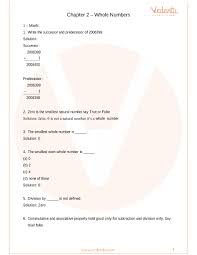 Important Questions For Cbse Class 6 Maths Chapter 2 Whole Numbers Class 6 Maths Math Worksheet Math