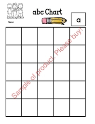 Blank Abc Alphabet Chart Great For Data Notebooks