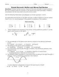 Wave speed is the speed at which a wave travels and an important concept in the wave unit covered in physics. Simple Harmonic Motion And Waves Test Review Free Download Pdf