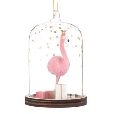 Suspension De Noel Sous Cloche En Verre Decor Flamant Rose Maisons Du Monde Decoration Maison Du Monde Cloche En Verre Bocaux De Noel