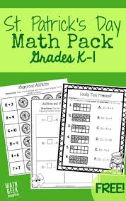 Patrick's day themed math worksheets on a variety of math topics including patterning and comparing numbers. St Patrick S Day Math Pack K 1
