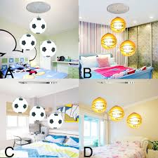 Football Basketball 3 Lights Hanging Lamp Boys Bedroom Chrome Finish Glass Shade Lighting Fixture Takeluckhome Com