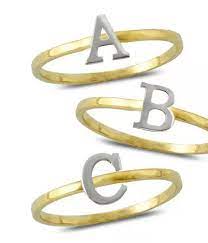 16,903 views feb 23, 2022 weitere videos . 10k Yellow Gold Two Tone Dainty Letter Alphabet Womens Initial Ring