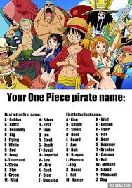 Your One Piece Pirate Name Pirate Names One Piece Anime One Piece Meme