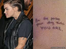 Rose, is the symbol of love, affection, and romance. Ruby Rose S 48 Tattoos Meanings Steal Her Style Page 2