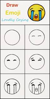 Learn How To Draw The Loudly Crying Emoji Step By Step Very Simple Tutorial Face Drawings Emoji Tutor Easy Doodle Art Easy Drawings Drawing Tutorial Easy