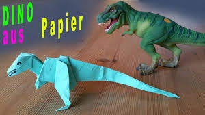 Hier findet ihr eine dinosaurier vorlage zum ausdrucken und ausschneiden als schablone. Dein Papier Dino T Rex Falten Origami Falttechnik Youtube