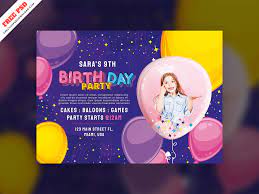 Simply select a template and edit freely to customize one. Birthday Party Invitation Card Freebie Psd Free Download