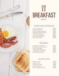 Modern Continental Breakfast Menu Makanan Dan Minuman Makanan Desain