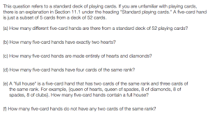 What are the black aces in a deck of cards? This Question Refers To A Standard Deck Of Playing Chegg Com