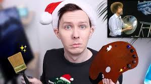 Trying To Follow A Festive Bob Ross Tutorial! (gone wrong)