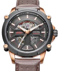 fiyta extreme wga866001 mbr watches for men brown leather strap premium watches