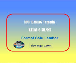 Menyegarkan ingatan tentang seluruh materi di semester 1. Rpp Tematik Daring Satu Lembar Kelas 6 Semester 1 Dewanguru Com