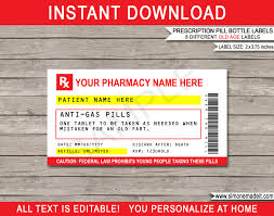 By using the help of a blank prescription bottle label template, you can easily make your own labels for only a few dollars. Funny Old Age Prescription Labels Template Printable Gag Birthday Gift