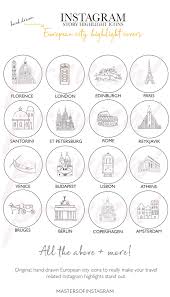 Instagram Story Travel Icons 27 Hand Drawn European City Etsy Instagram Icons Travel Icon Instagram Story