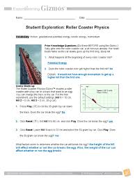 Math & science all gizmo answer key. Rollercoasterse Gizmo Kinetic Energy Potential Energy