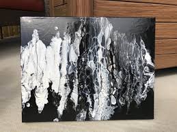Abstract Acrylic Canvas Painting Black And White Black And White Abstract Painting Original Acrylic Painting Abstract Art Modern Art Acrylic Pour Painti Abstract Painting Painting Black And White Abstract