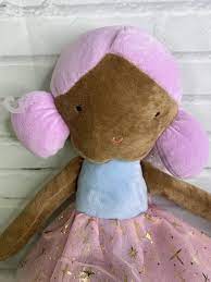 Max Studio Kids African American AA Fairy Ballerina Plush Doll Pink Yarn  Hair | eBay