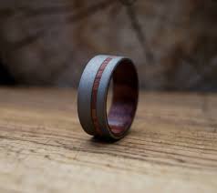 Sand Blasted Stainless Steel Ring With King Wood Inlay Stainless Steel Rings Mens Wedding Rings Wood Wedding Ring