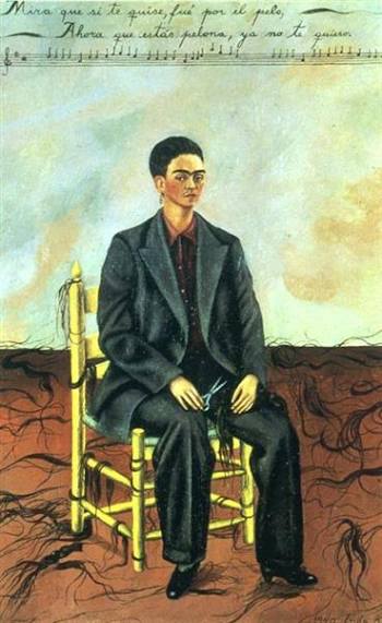 Self Portrait with Cropped Hair, 1940 - Frida Kahlo - WikiArt.org