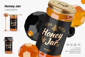 Honey Glass Jar Mockup Set In Packaging Mockups On Yellow Images Creative Store