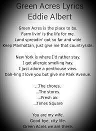 New york is where i'd rather stay. Green Acres Theme Song Classic Comedies Lyrics Acre