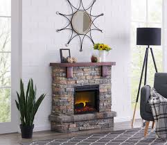 Western romanticism warms to life in this striking electric fireplace. Bold Flame 40 Inch Faux Stone Electric Fireplace In Brown Walmart Com Walmart Com