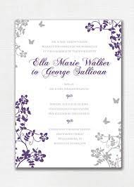 Wedding Invitation Custom Classic Floral Butterfly Purple And Gray Beautiful Si Purple Wedding Invitations Butterfly Wedding Invitations Wedding Invitations
