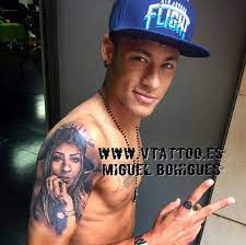 Neymar Newest Tattoo A Portrait Of His Sister Rafaella Santos Neymar Neymar Jr Tatuagem Do Neymar