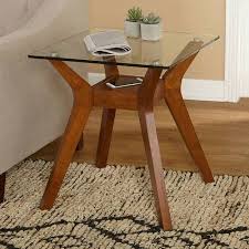 Fontana End Table Walnut Walmart Com Modern End Tables Glass Top End Tables Sofa End Tables