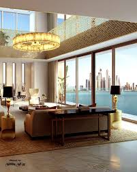 Royal Atlantis Dubai Residential Interior Design Modern Rustic Living Room Interior Design