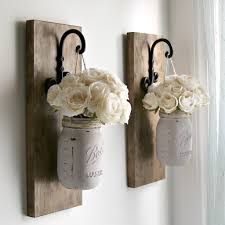 We specialize in mason jar decor and custom canning supplies. Hanging Painted Mason Jar Wall Sconces Farmhouse Wall Decor Jarful House