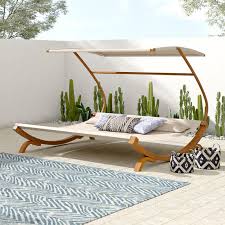 Tillis Double Teak Chaise Lounge With Cushion Teak Chaise Lounge Double Chaise Lounge Outdoor Furniture Sale