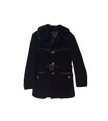 Vintage 70 S Cortefiel Black Corduroy Belted Heavy Winter Overcoat Coat With Black Faux Fur Collar Men S Size 42 Black Faux Fur Faux Fur Collar Heavy Winter Coat