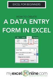Create Form In Excel For Data Entry Myexcelonline Excel Tutorials Excel For Beginners Microsoft Excel