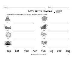 Kindergarten First Grade Rhyming Words Worksheets Write A Rhyme 8 Pages Rhyming Words Rhyming Words Worksheets Tricky Words