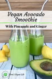 This Vegan Avocado Smoothie Is Filled With Health Benefits It Includes Spinach Pineapple A Healthy Avocado Smoothie Avocado Smoothie Stuffed Avocado Healthy