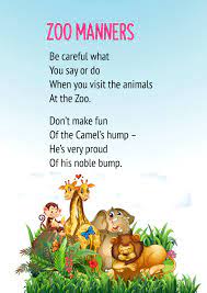 Alice the camel is a fun counting song about a camel with 5 humps. Zoo Manners Poem For Class 2 With Free Pdf And Poem Summary