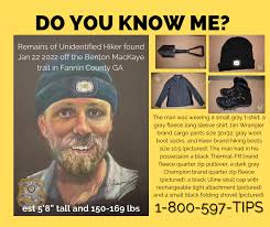 UPDATE* Unidentified in Georgia: The Benton MacKaye Trail Doe identified as  Stephen Lucas Ryan, 41, of PA