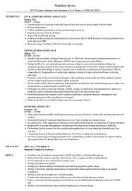 business associate resume samples